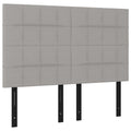 Vidaxl Set Of 4 Stylish Light Gray Fabric Headboards - Classy Bed Complements Made Of Larch Wood