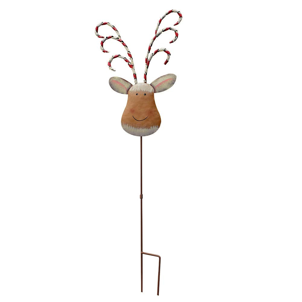 Christmas Yard Garden Stake Decor Reindeer Decoration, Outdoor Metal Yard Sign Lawn Stake Christmas Deer Decor With Decorative C