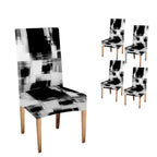 Capsceoll Art Abstract Monochrome Blackand White Dining Chair Covers Set Of 4,Removable Washable Parson Chair Covers For Dining Room,Living Room,Kitchen