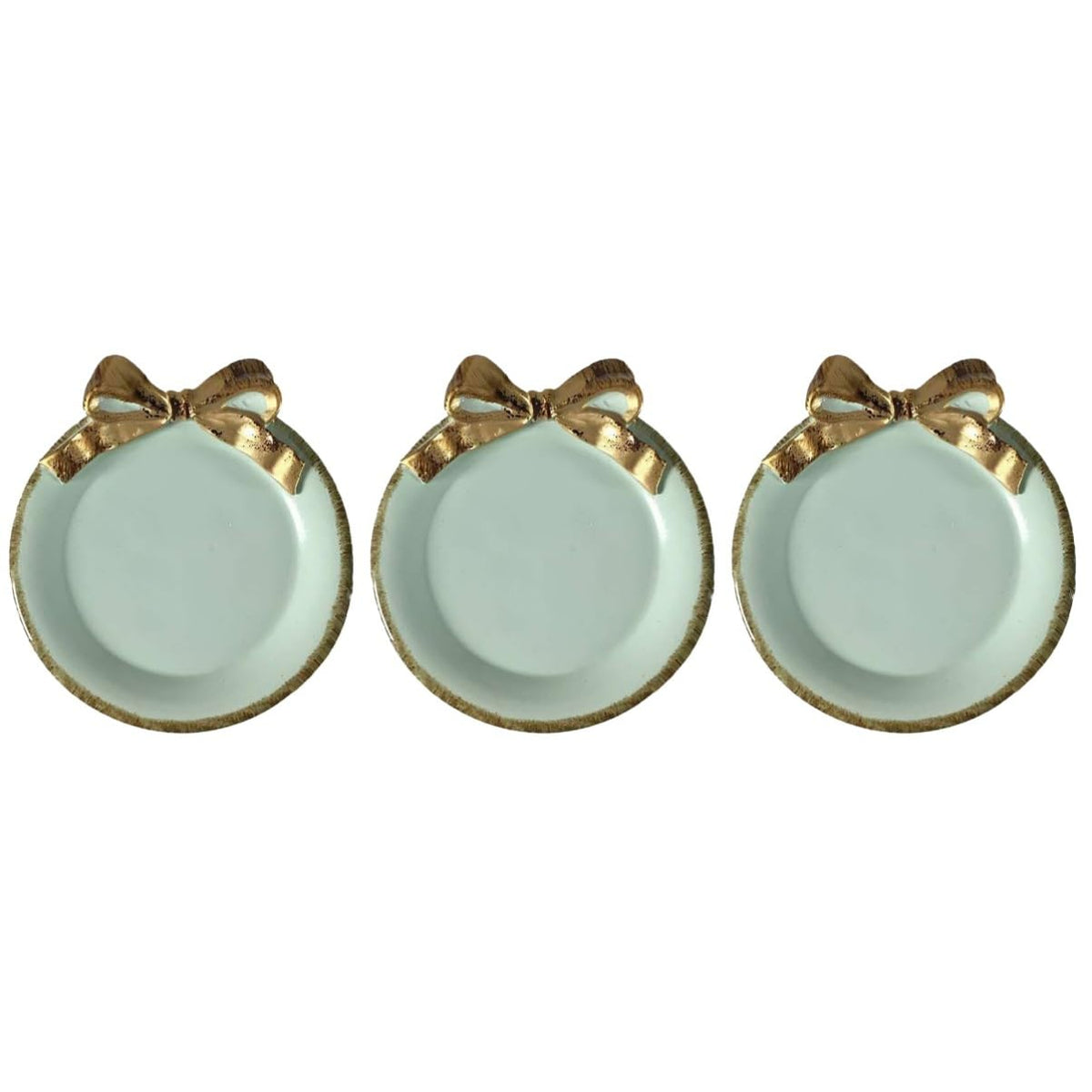 jojofuny 3pcs Cupcake Display Tray Round Food Serving Tray Cake Tray Cutlery Tray Round Platter Tray Resin Plate Bow Tie Plates 