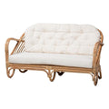 Baxton Studio Aliane Modern Bohemian Natural Brown Antique Rattan Loveseat Natural BrownMaterial