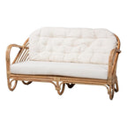 Baxton Studio Aliane Modern Bohemian Natural Brown Antique Rattan Loveseat Natural BrownMaterial