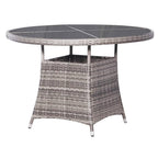 vidaXL Patio Dining Set 7 Piece Garden Outdoor Yard Terrace Balcony Backyard Table and Chair Seat Seating Furniture Poly Rattan Anthracite and Gray