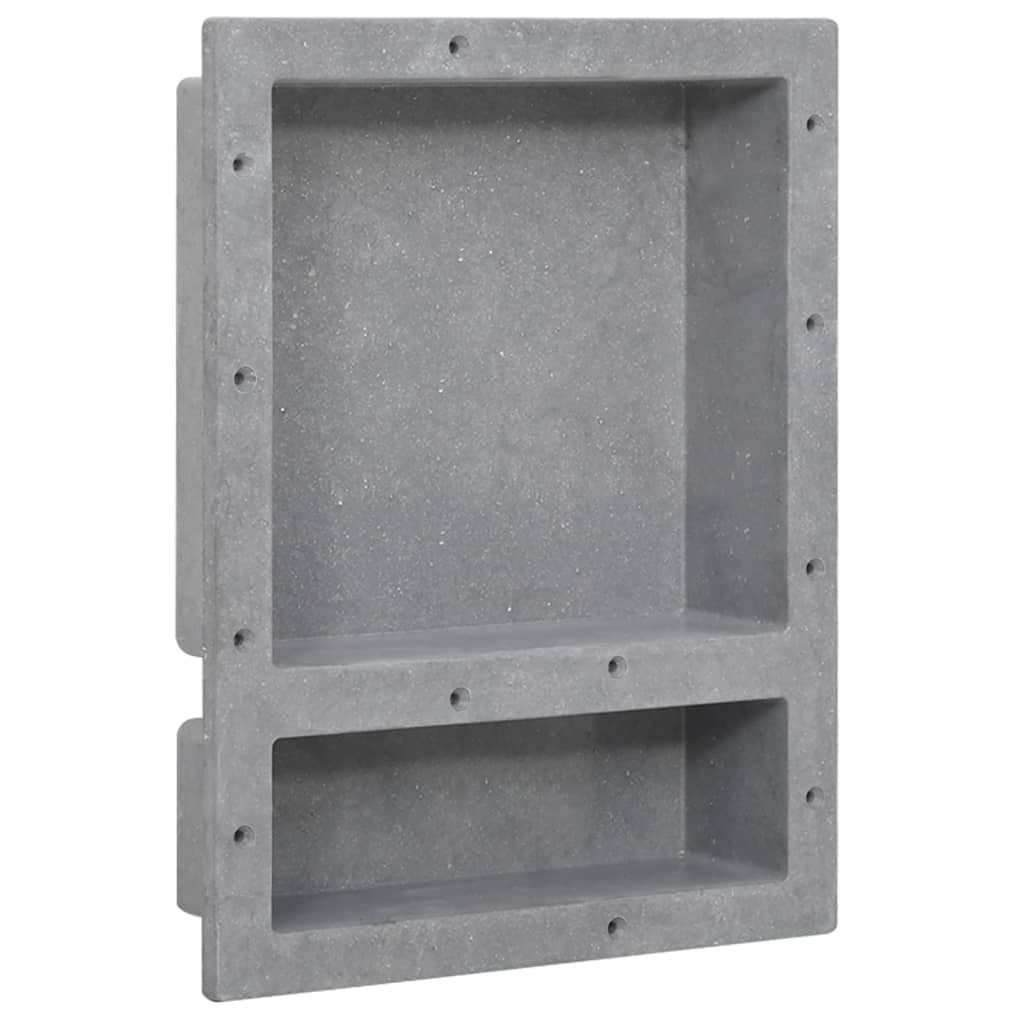 Shower Niche with 2 Compartments Matt Grey 41x51x10 cm