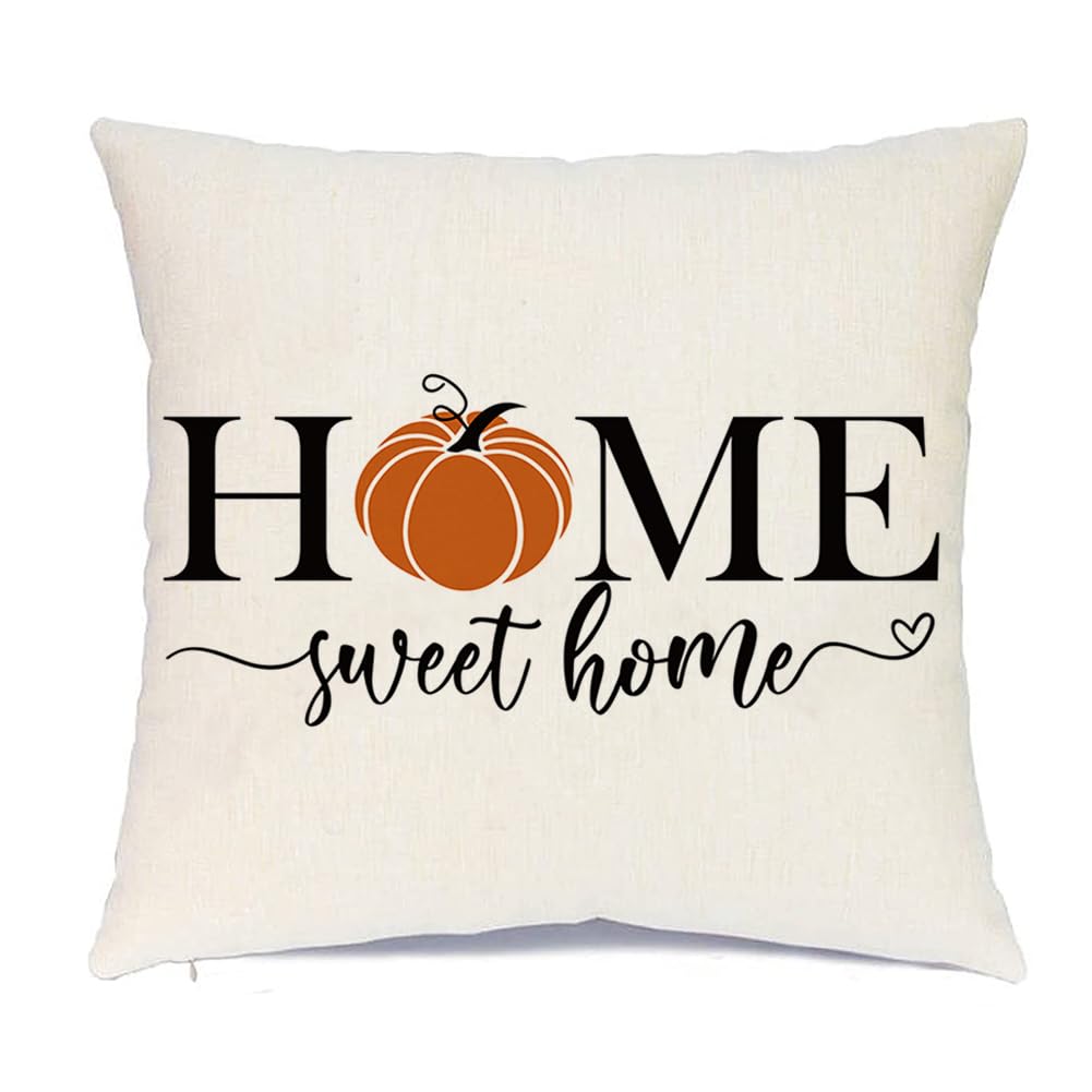 Rabusofa Fall Pillow Covers 20X20 Inch,Fall Pillow Decorative Throw Pillows,Thanksgiving Orange Pumpkin Pillow Cases,Autumn Outd