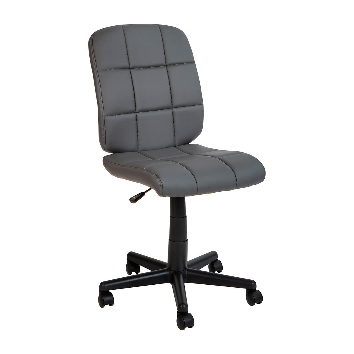 Flash Furniture Clayton Mid Back Swivel Task Chair - Gray Vinyl Upholstery - Tufted Back and 360° Swivel