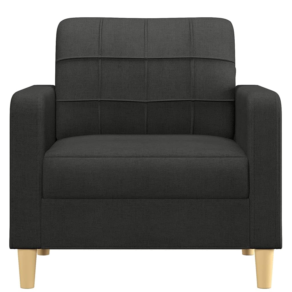 vidaXL Sofa Chair - Comfortable Seat with Thick Padding, Durable Metal Frame, Modern Black Fabric Furniture for Living Room, Bedroom, Office
