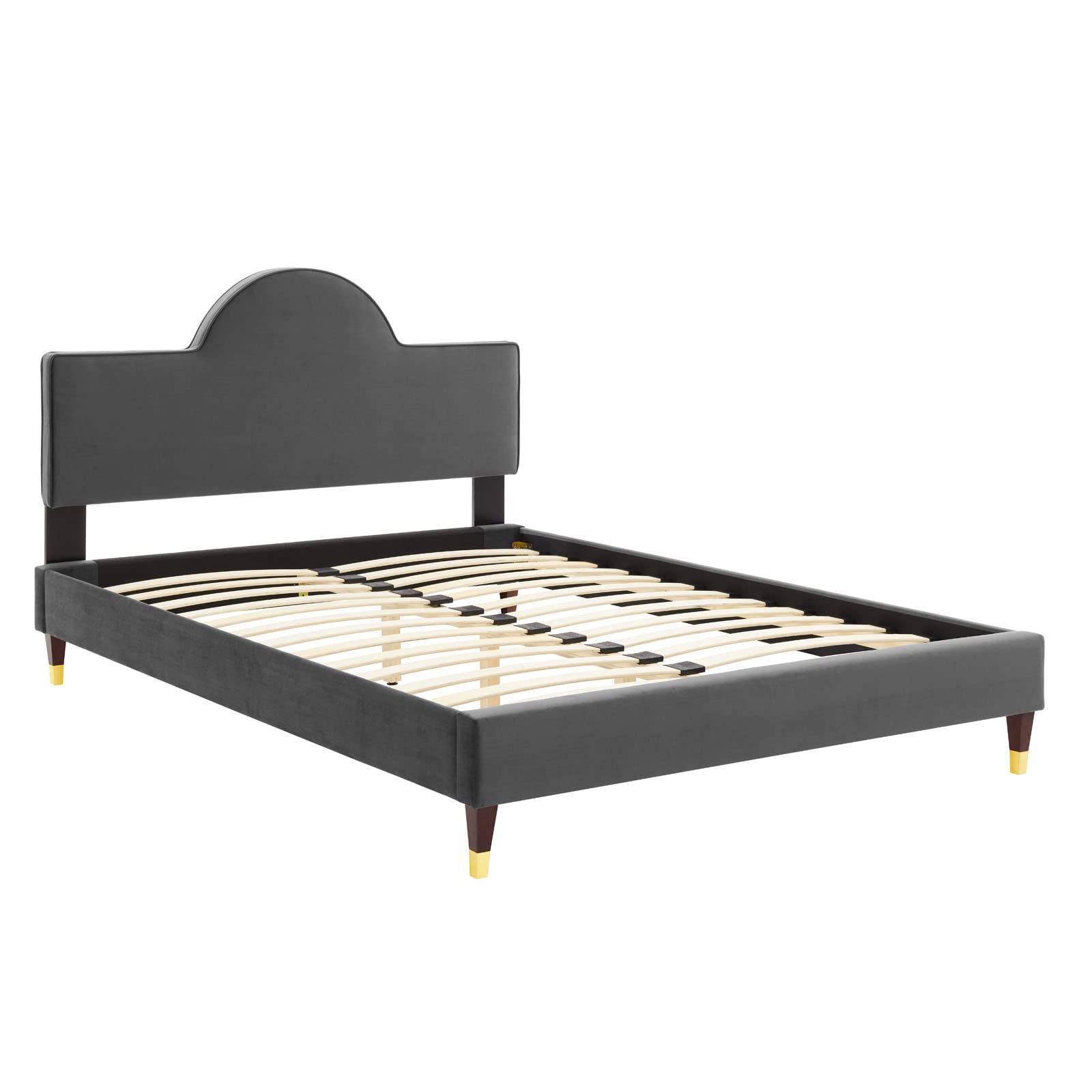 Modway Aurora Performance Velvet King Bed, Charcoal