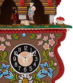 Alexander Taron Importer 235Sq Engstler Battery-Operated Clock-Mini Size-7.5" H X 5.25" W X 2.75" D, Brown