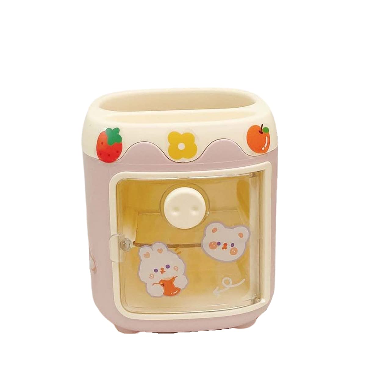 Mlafe Kawaii Pig Pen Holder Cute Cosmetic Storage Bucket Kawaii Multifunctional Storage Bucket Cute Desktop Stationery Bucket (P