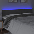 Vidaxl Led Headboard, Upholstered Headboard For Bed Home, Bed Headboard With Led Light, Bedroom Furniture, Dark Gray 63"X2"X30.7"/34.6" Fabric