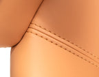HomeRoots Orange Faux Leather, Metal Peach Rosegold Dining Chair