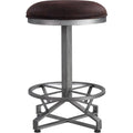 Acme Evangeline Fabric Round Counter Height Stool in Rustic Brown and Black