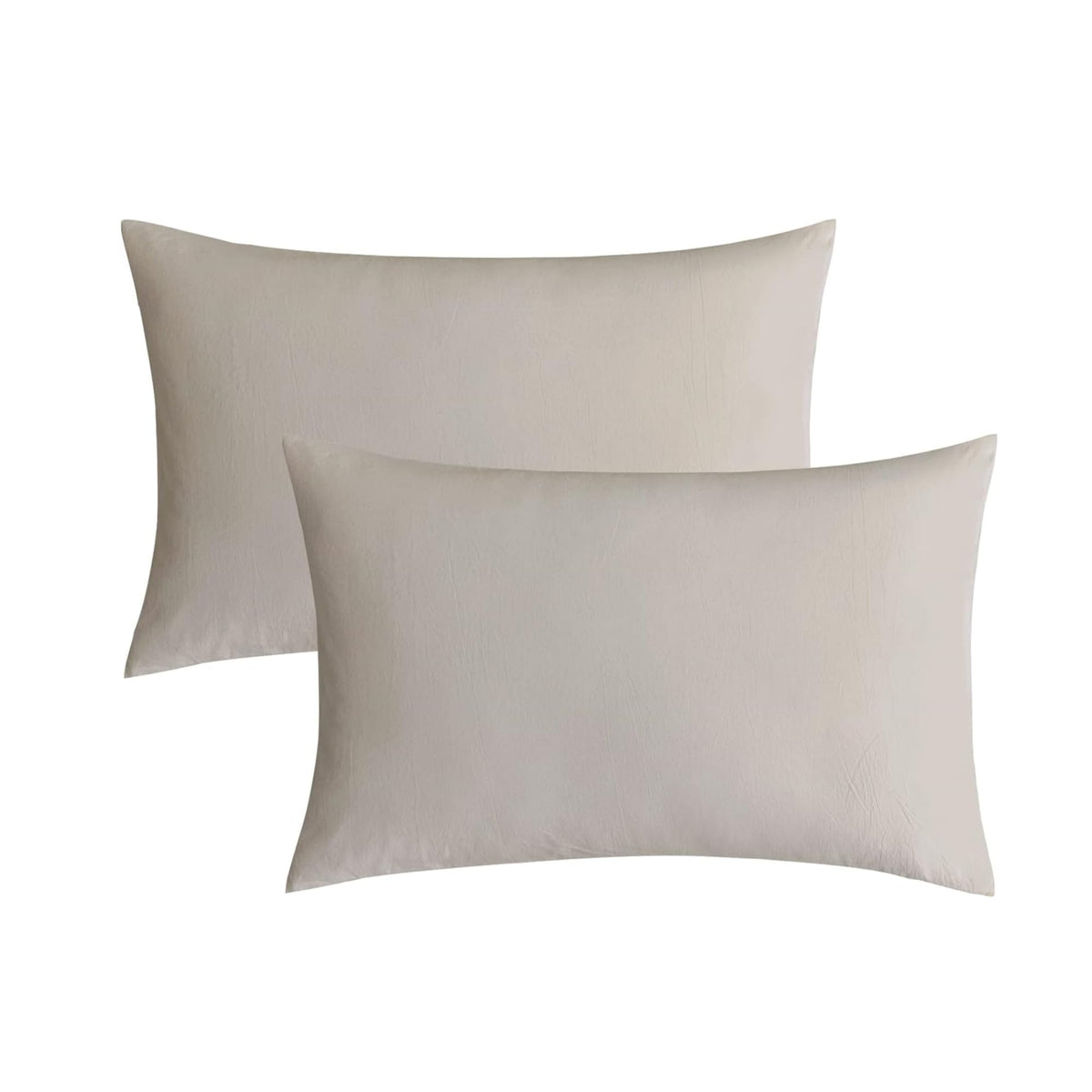 Jellymoni Pillowcases Standard Set Of 2 Cotton Envelope Pillow Covers Linen Grey 20  26In Bed Pillow Cases 100% Washed Cotton So