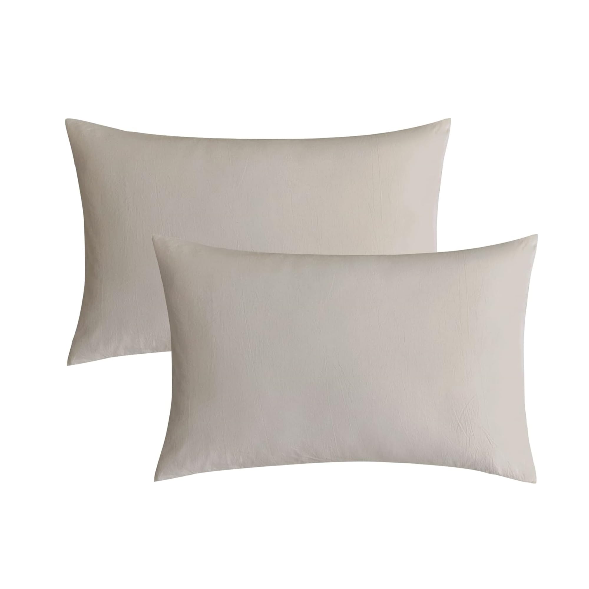 Jellymoni Pillowcases Standard Set Of 2 Cotton Envelope Pillow Covers Linen Grey 20  26In Bed Pillow Cases 100% Washed Cotton So