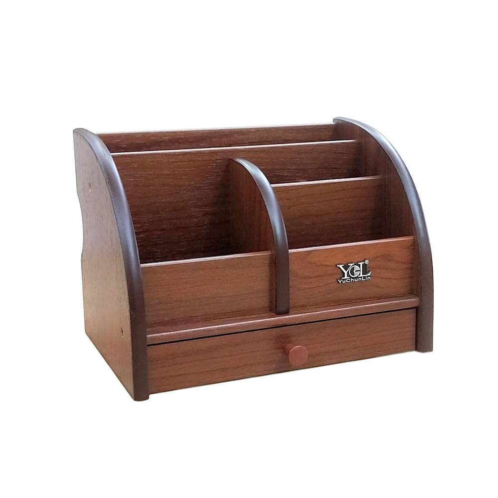 Wood Remote Control Storage Box With Slender Drawer For Home & Office Desk Organizer Pen/Pencil Holder Makeup And Other Small It