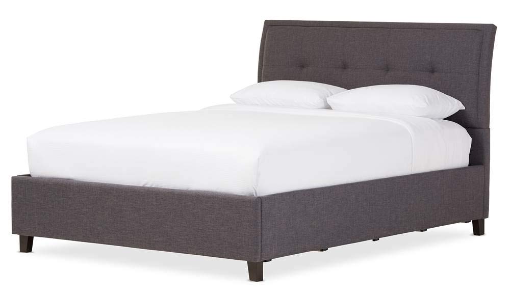 Baxton Studio Lea Storage Platform Bed Dark Grey