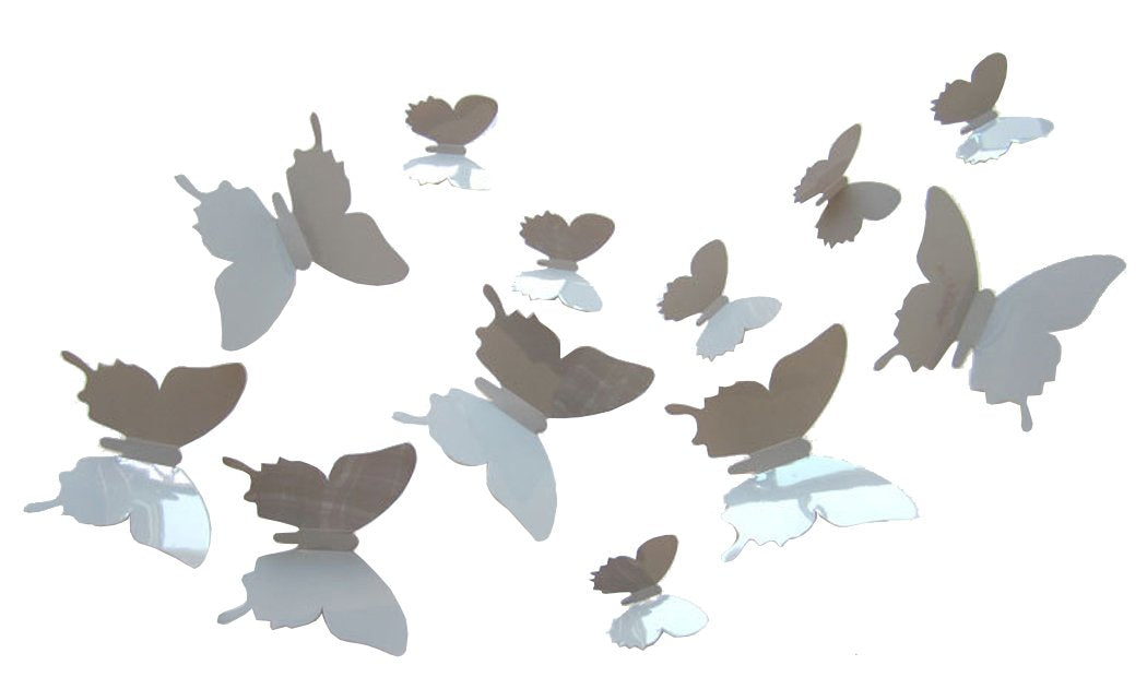 ALLICERE 12Pcs 3D Butterfly Removable Wall Decals DIY Home Decorations Art Decor Wall Stickers Murals for Babys Kids Bedroom Liv