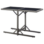 vidaXL Rectangular Patio Table 43.3"x20.9"x28.3" with Glass Top and Poly Rattan Construction, Ideal for Outdoor Use - Anthracite