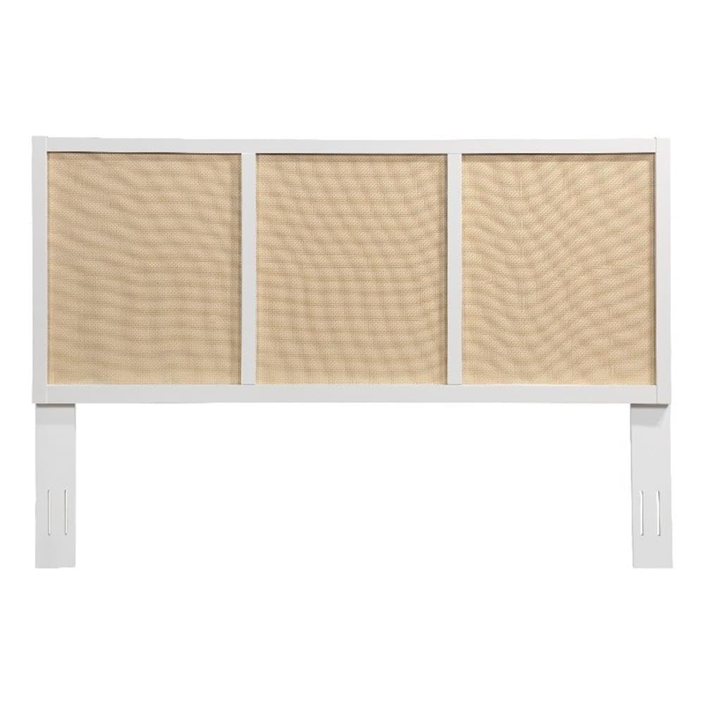 Comfort Pointe Bayport Cane And White Wood King Size Headboard