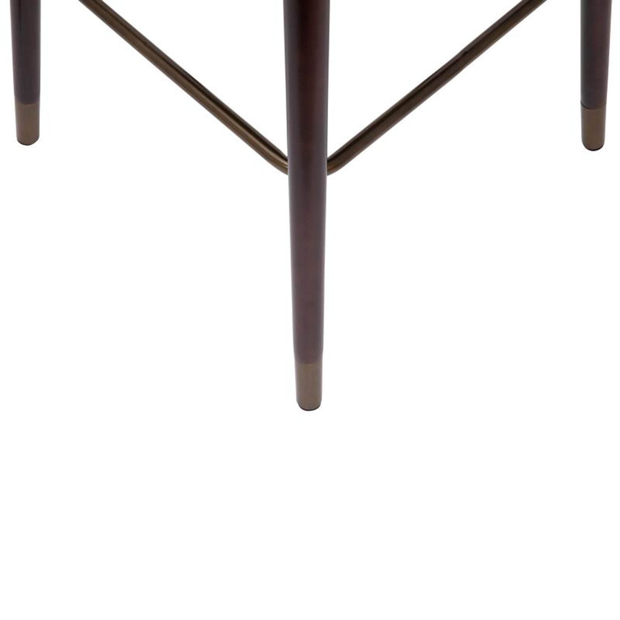 Flash Furniture Margo Commercial Grade Mid-Back Barstool - Brown Leathersoft Upholstery - Walnut Finish Beechwood Legs With Soft Bronze Accents - 30' Bar Stool