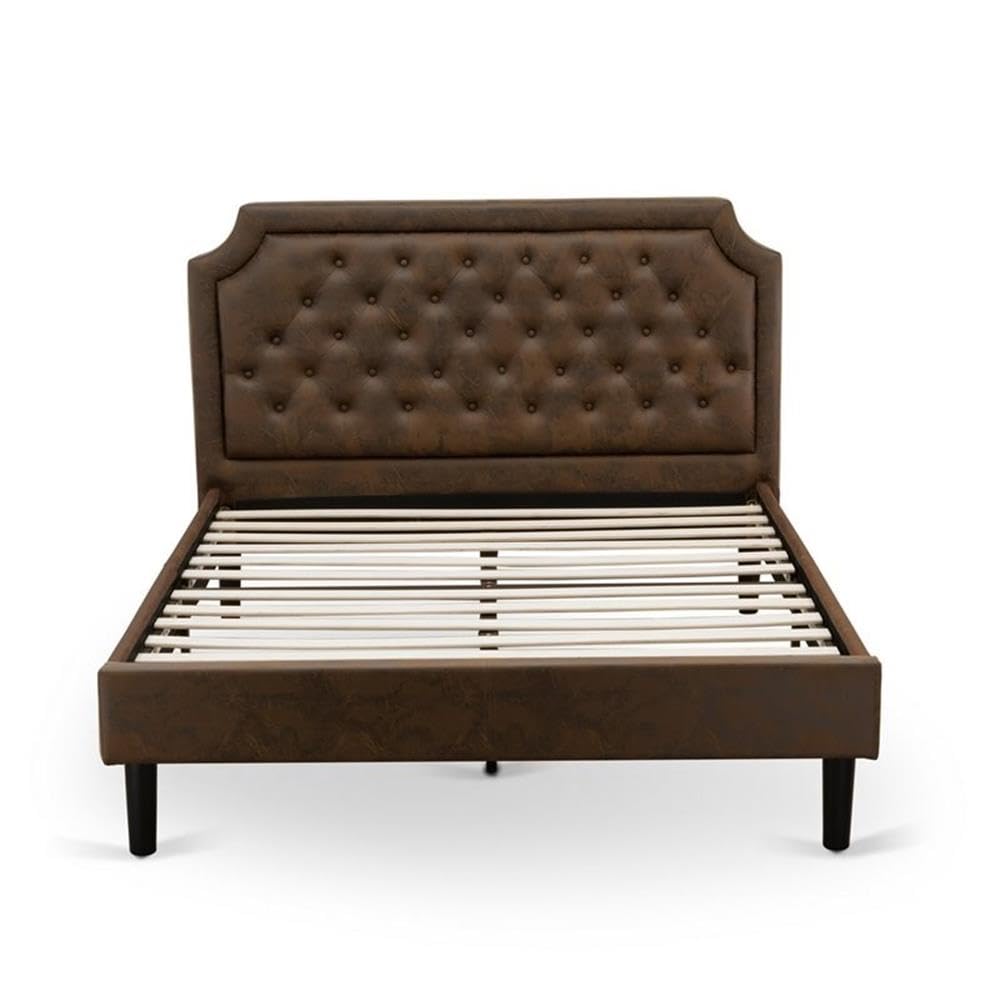 East West Furniture GB25Q-1HI0M 2-Piece Bedroom Set -Mid Century Bed and 1 Night Stand (Antique Mahogany)