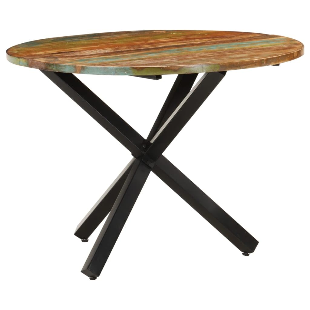 vidaXL Handcrafted Round Dining Table in Solid Reclaimed Wood - Vintage Charm, Sustainable Materials, Unique Look, 39.4&quot;x39.4&quot;x29.5&quot; - Suitable for Everyday Dining