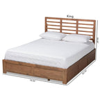 Baxton Studio Piera Modern and Contemporary Transitional Ash Walnut Brown Finished Wood Queen Size 3-Drawer Platform Storage Bed