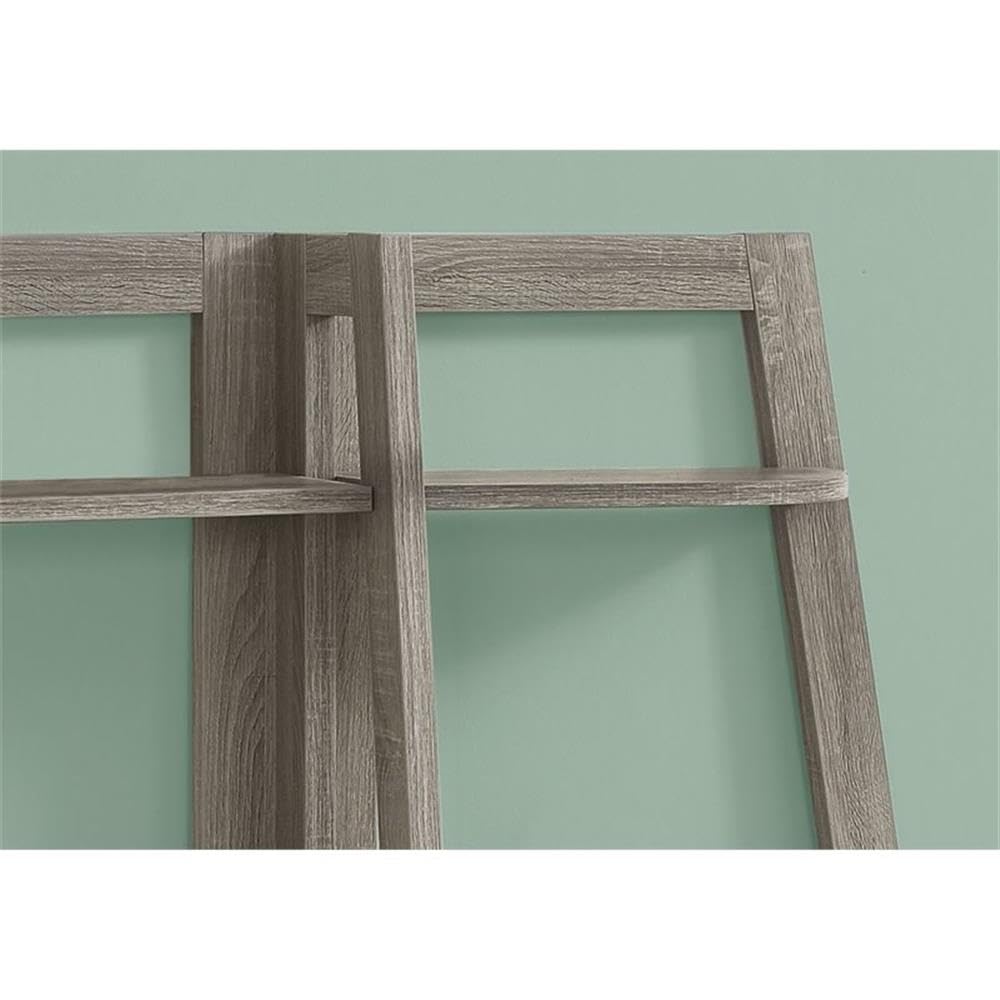 Monarch Specialties Dark Accent Etagere Bookcase, 48&quot;, Taupe