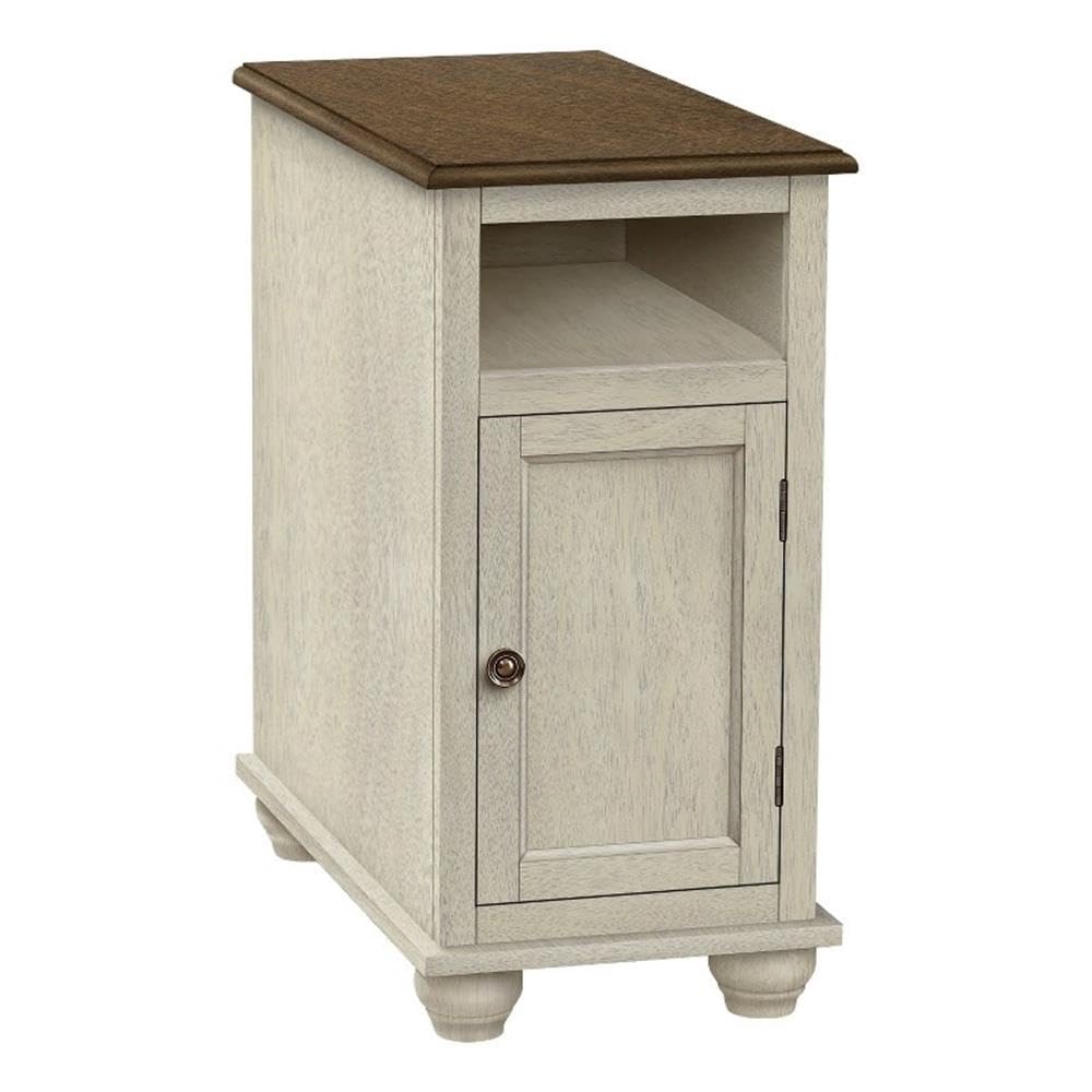 Monarch Specialties 3965 Accent, End, Side Table, Bedroom, Nightstand, Storage Table-24 H/Antique White/Espresso Veneer, 11.75&quot; L X 21.75&quot; W X 24.25&quot; H