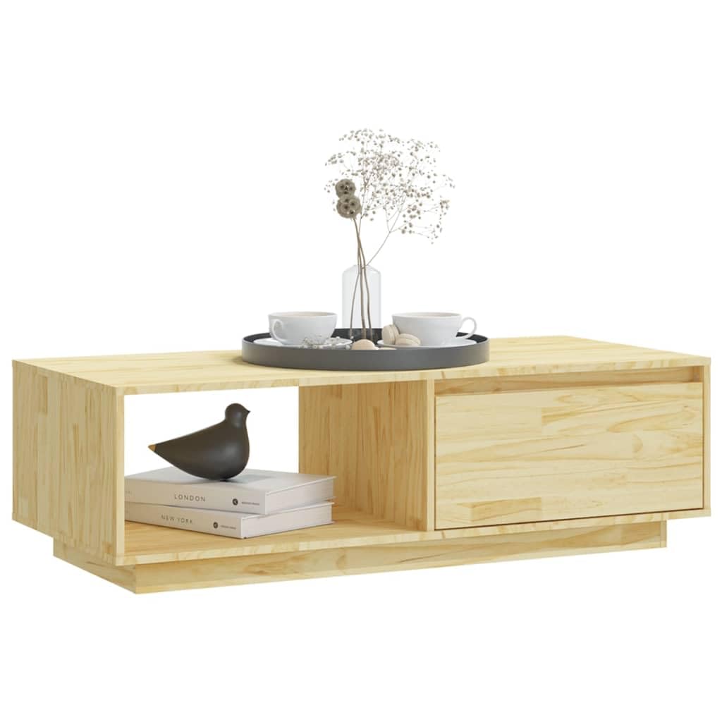 vidaXL Coffee Table 43.3"x19.7"x13.2" Solid Pinewood