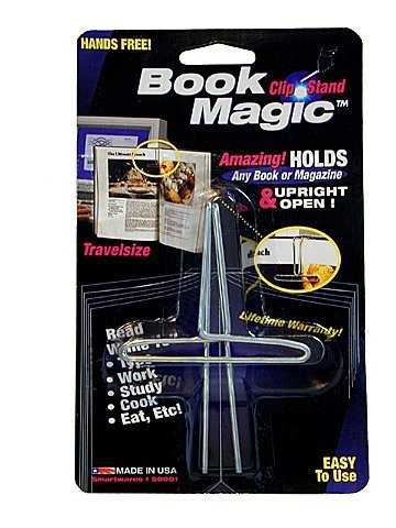 Book Magic Book Clip And Stand (Chrome), Portable, Metal Clip Holds Books Upright, For Reading, For Book Lovers, Made In Usa