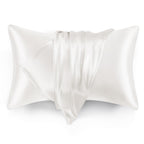 Love'S Cabin Silk Satin Pillowcase For Hair And Skin (Ivory White, 20X30 Inches) Slip Pillow Cases Queen Size Set Of 2 - Satin C