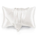 Love'S Cabin Silk Satin Pillowcase For Hair And Skin (Ivory White, 20X26 Inches) Slip Pillow Cases Standard Size Set Of 2 - Sati