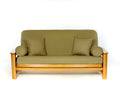 Royal Heritage Home 100% Cotton Full Size Futon Cover - Olive - Washable Zippered Sofa Furniture Bed Mattress Covers - Armless C