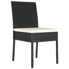 vidaXL Patio Dining Chairs (Set of 2) - Modern Design Poly Rattan Outdoor Chairs with Powder-Coated Steel Frames and Comfortable Cushions, Weather-Resistant and Lightweight - Black