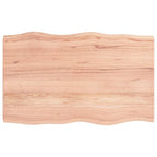 vidaXL Solid Oak Wood Table Top - Light Brown Handcrafted Live Edge Oak Tabletop for Diverse Applications, Utility & Decor
