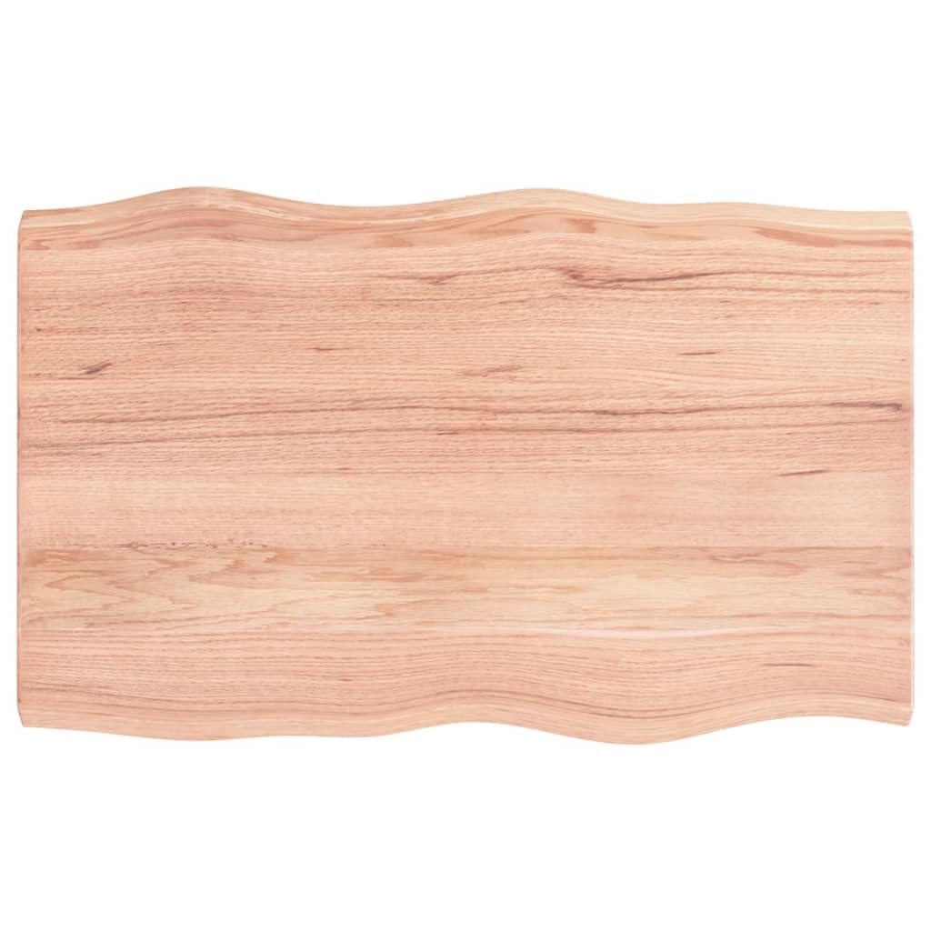 vidaXL Solid Oak Wood Table Top - Light Brown Handcrafted Live Edge Oak Tabletop for Diverse Applications, Utility & Decor