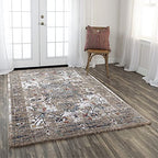 Sanction 8' X 10' Abstract Beige/White/Brown/Multi Color Power-Loomed Area Rug