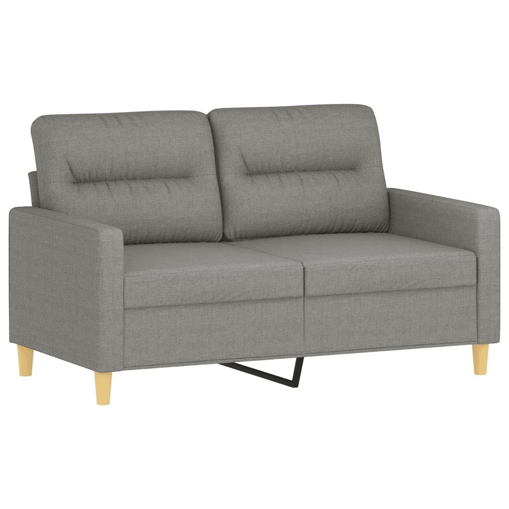 vidaXL Modern 2-Seater Sofa in Dark Gray Fabric - Spacious and Comfortable Seating with Durable Upholstery and Sturdy Plywood and Metal Frame - Ideal for Living Room, Reading Nook or Home Office