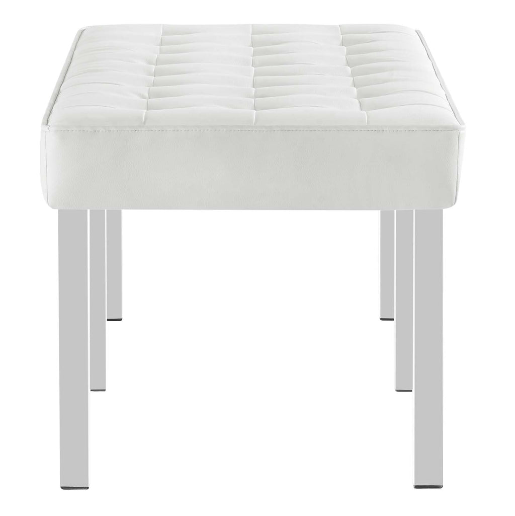 Modway Loft Tufted Vegan Leather Upholstered Accent Bench