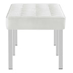 Modway Loft Tufted Vegan Leather Upholstered Accent Bench