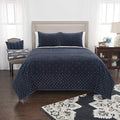 Rizzy Home | BQ4930 | 106"x92" Blue/Neutral/Geometric Quilt