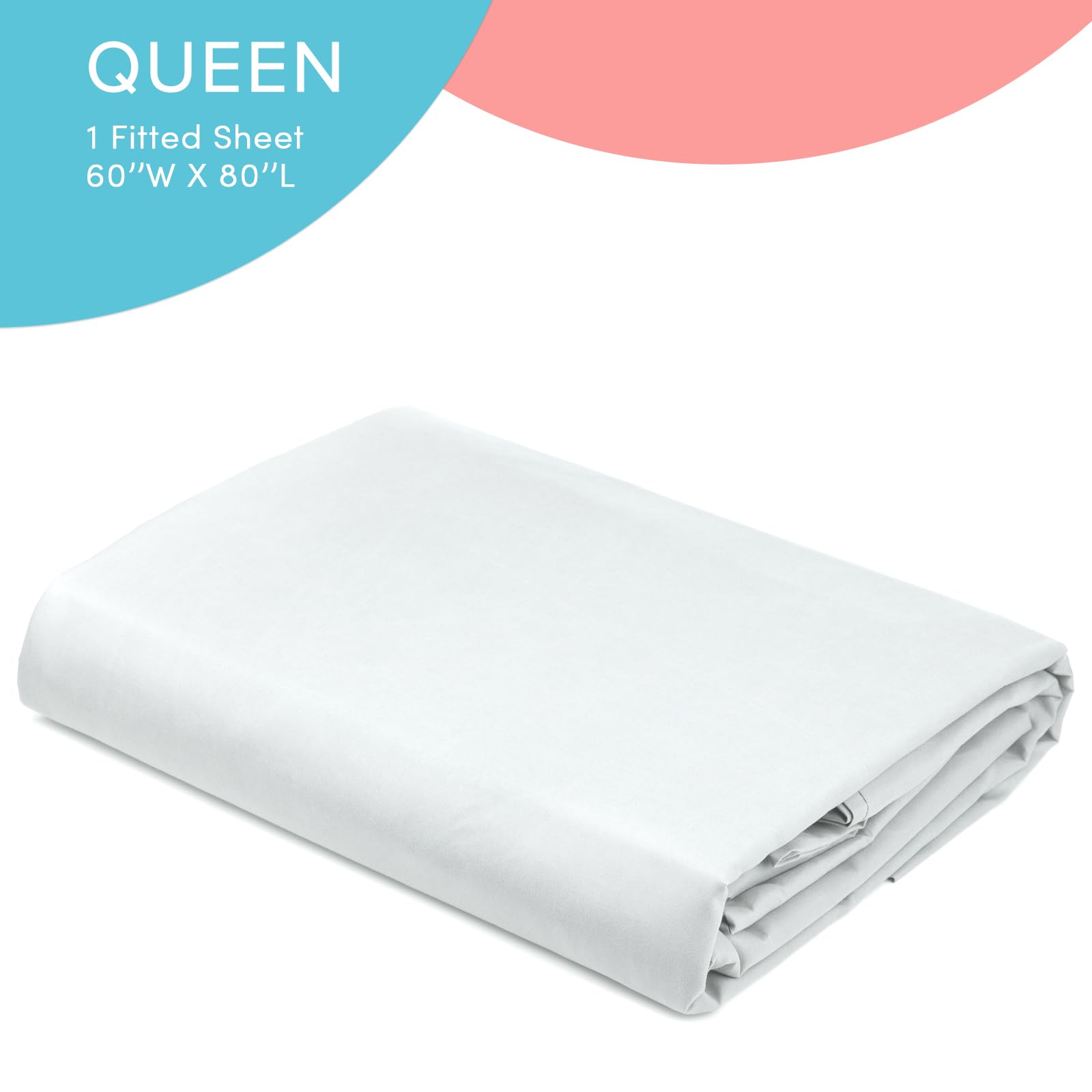 Comfort Spaces Coolmax Moisture Wicking Fitted Sheet Only Super Soft, Fade Resistant, All Elastic Deep Pocket Fits Up To 16' Mattress - Warm Weather Cooling Sheets For Night Sweats, Queen, White