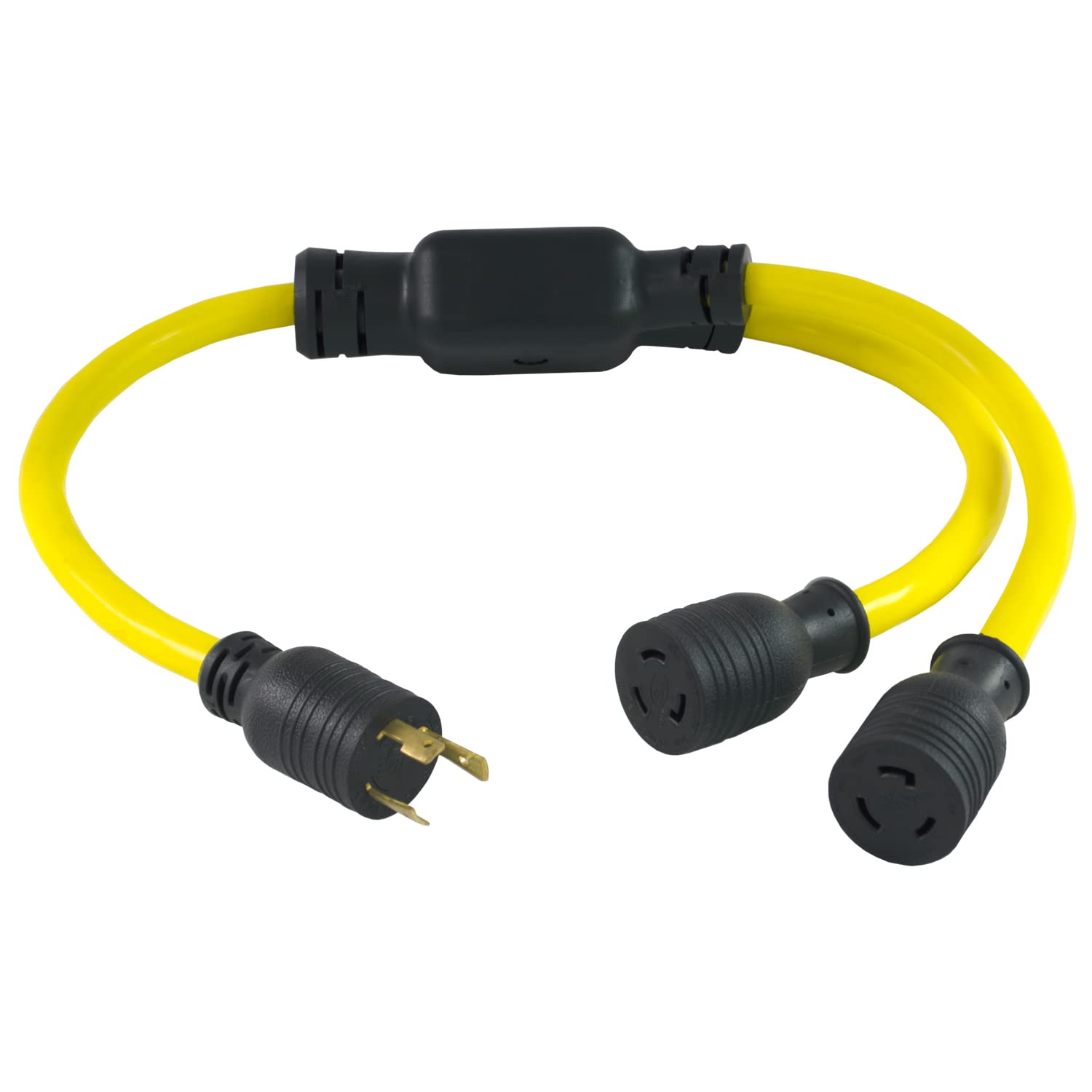Conntek 3-Feet Generator Y Adapter, 30-Amp Locking L5-30P To (2) L5-20R 20-Amp Locking Female Connector