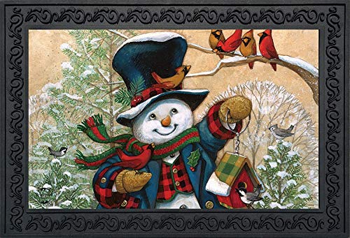 Briarwood Lane Winter Friends Snowman Doormat Cardinals Primitive Indoor Outdoor 30' X 18'