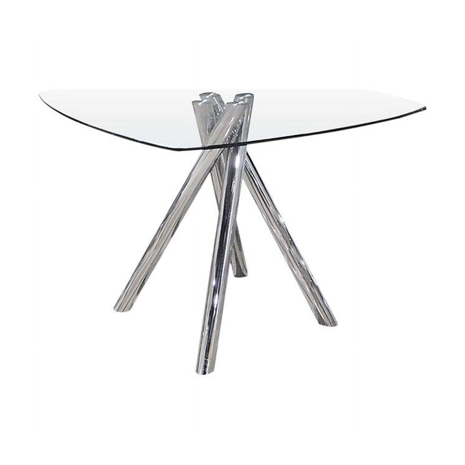 Best Master Contemporary Glass Dining Table In Chrome