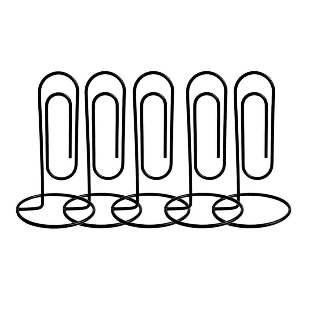 Stobok Base Memo Clip, 5Pcs Creative Large Desktop Note Holder Diy Multi- Hand Account Daily Use Clip Paper Clip Black |2.95 X 2