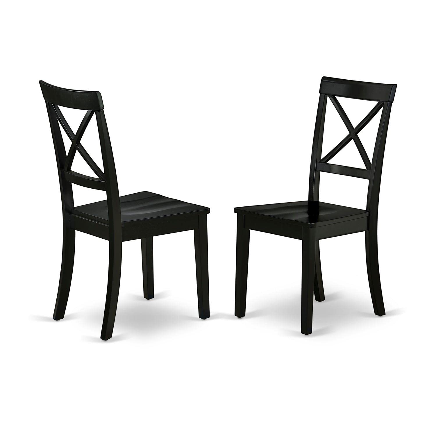 East West Furniture Shbo3-Blk-W 3 Piece Dining Room Furniture Set Contains A Round Kitchen Table With Pedestal And 2 Dining Chairs, 42X42 Inch, Black