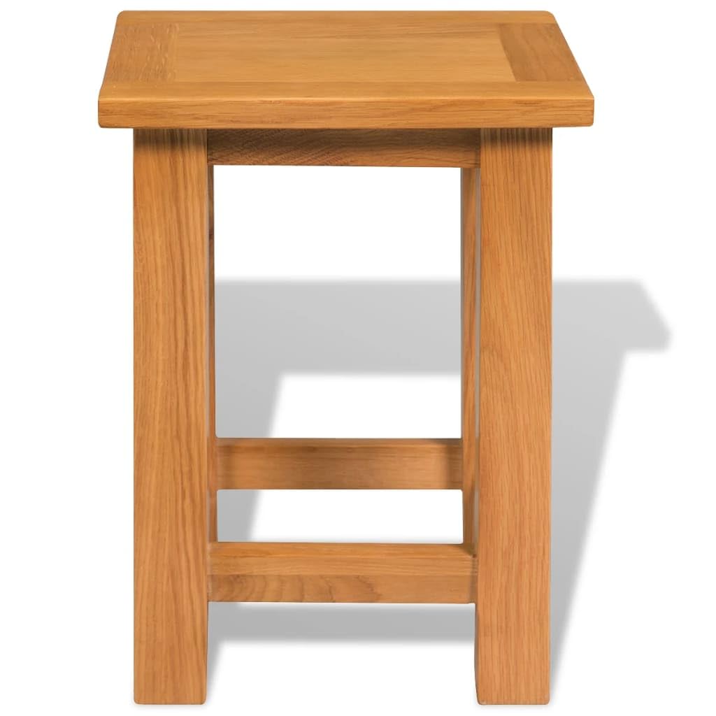 vidaXL Brown End Table/Nightstand - Solid Oak Wood and MDF Veneer | Compact Design for Small Rooms | Durable and Functional | Rectangular Side/End Table Console
